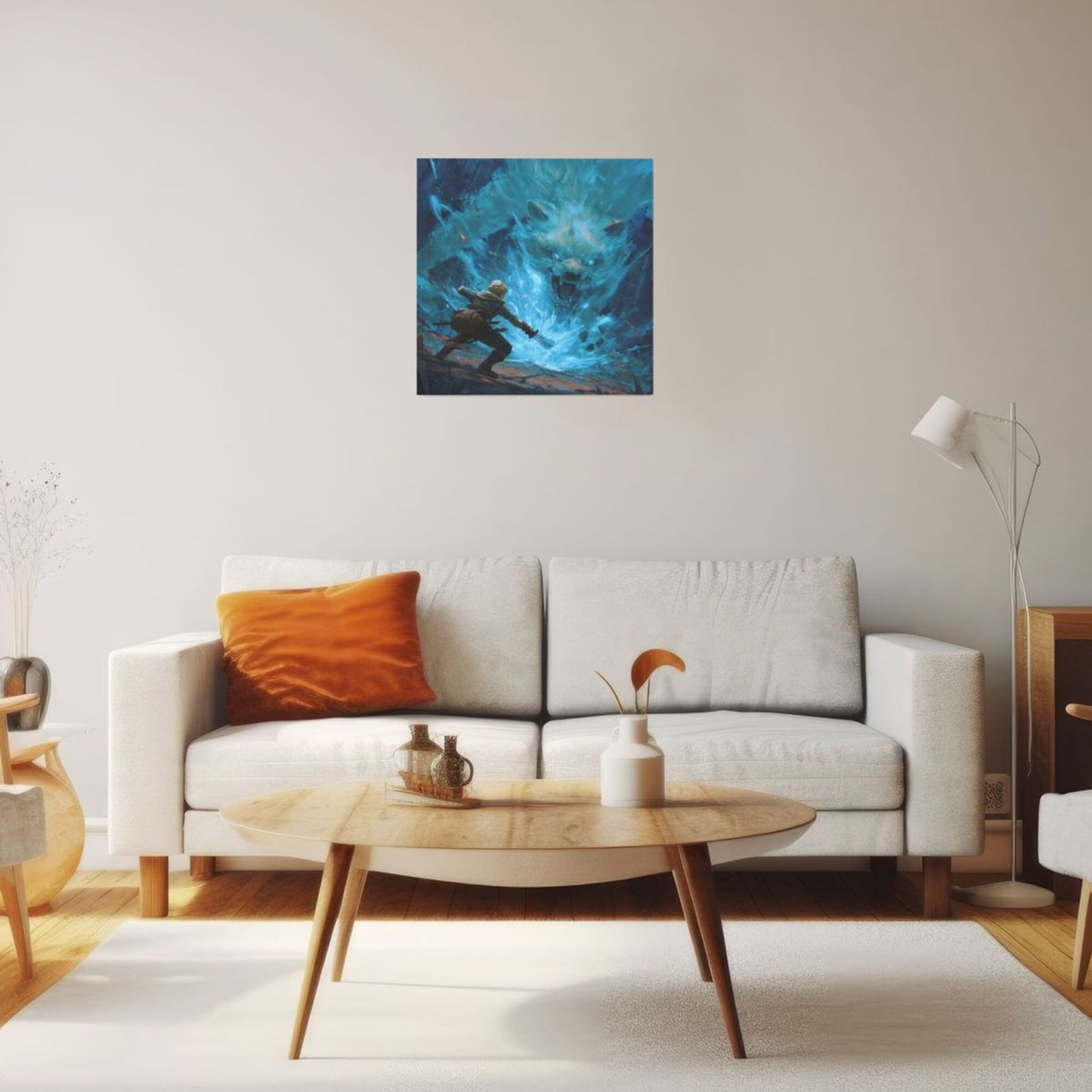 Modern Square Canvas Wall Art – Unframed, High-Definition Printing, 1cm White Border, 40×40cm Home & Office Decorative Painting