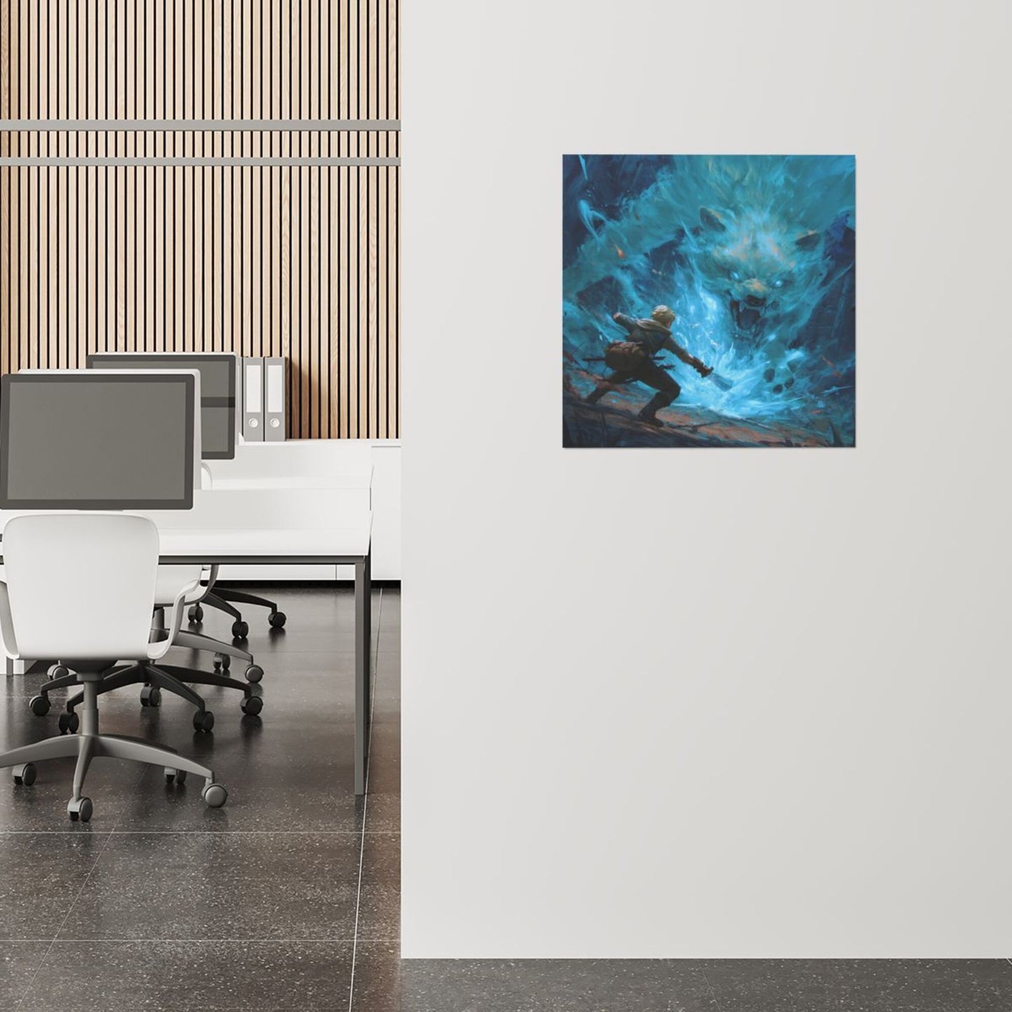 Modern Square Canvas Wall Art – Unframed, High-Definition Printing, 1cm White Border, 40×40cm Home & Office Decorative Painting
