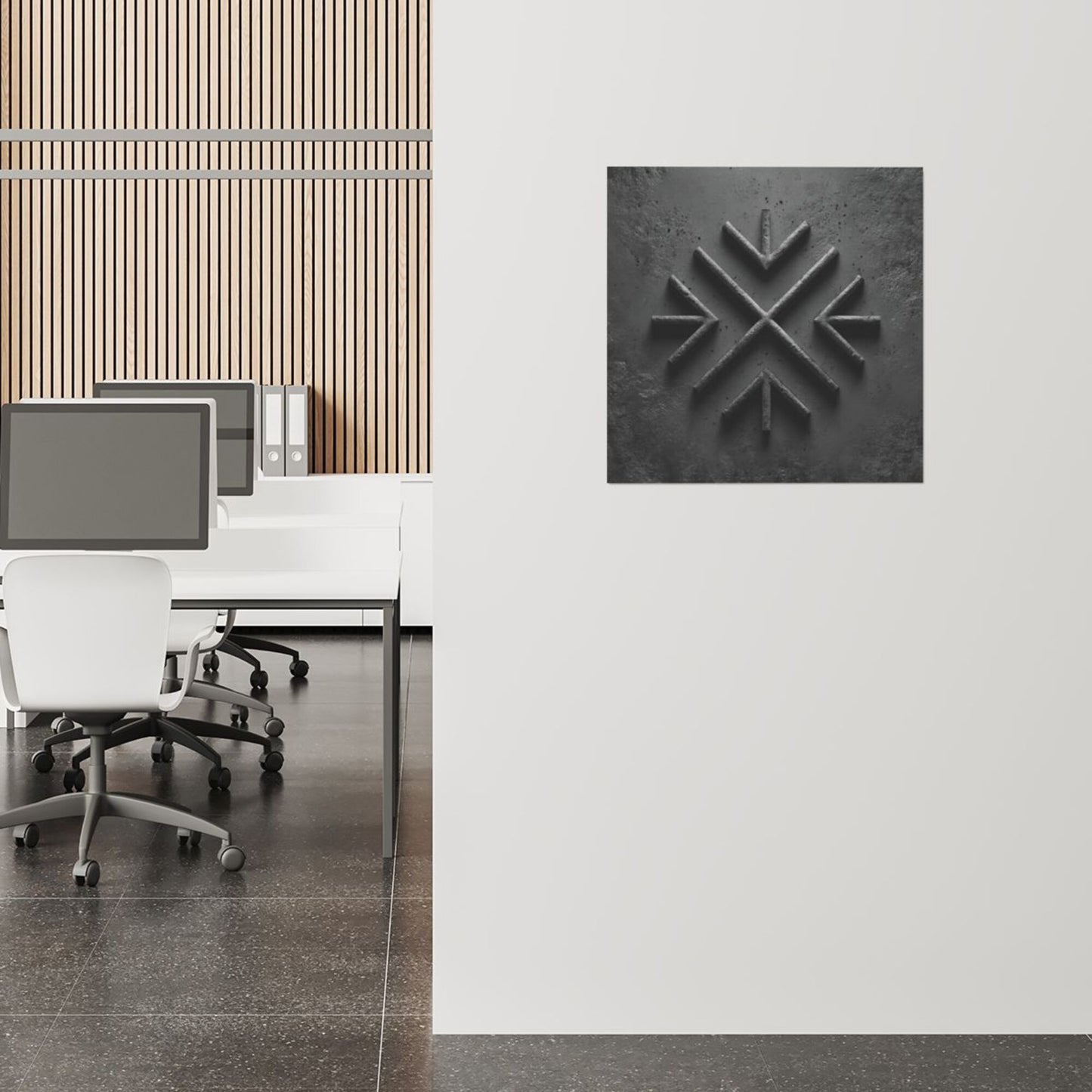 Minimalist Geometric Wall Art Canvas – Square Modern Unframed Decorative Painting 40×40cm
