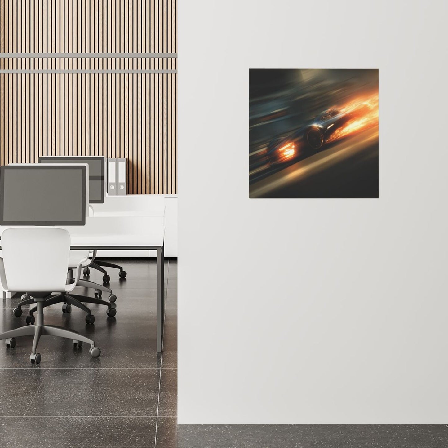 Racing Car Theme Wall Art Canvas – Square Modern Unframed Decorative Painting 40×40cm