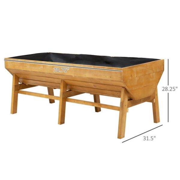 6 ft x 3 ft Wood Raised Garden