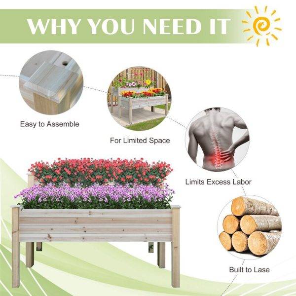 4 ft x 4 ft Wood Raised Garden Bed