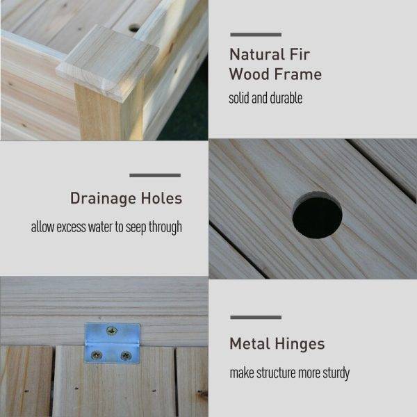 4 ft x 4 ft Wood Raised Garden Bed