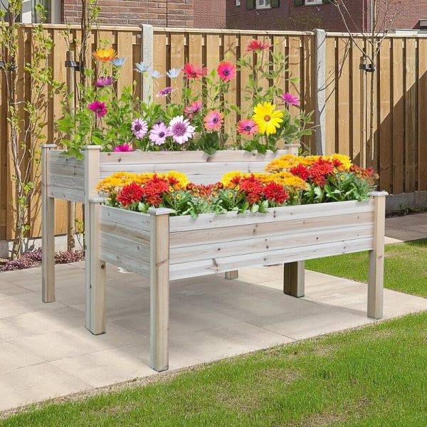 4 ft x 4 ft Wood Raised Garden Bed