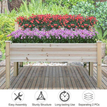 4 ft x 4 ft Wood Raised Garden Bed
