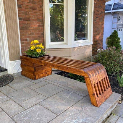 Outdoor bench Wood planter bench
