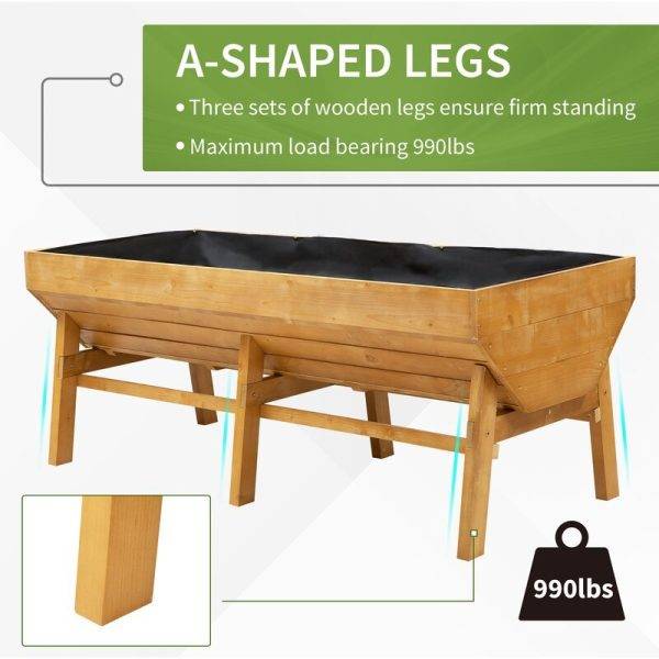 6 ft x 3 ft Wood Raised Garden
