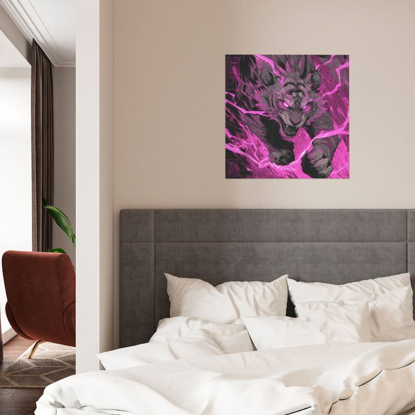 Modern Square Canvas Wall Art – Unframed, High-Definition Printing, 1cm White Border, 40×40cm