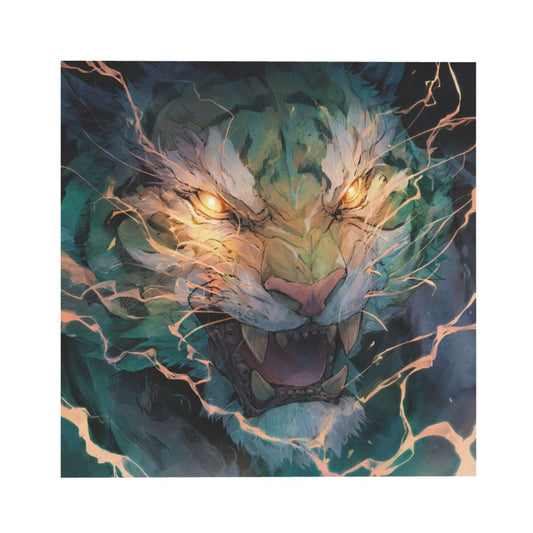 Modern Tiger-Themed Square Canvas Wall Art – Unframed, High-Definition Printing, 1cm White Border, 40×40cm Home & Office Decorative Painting