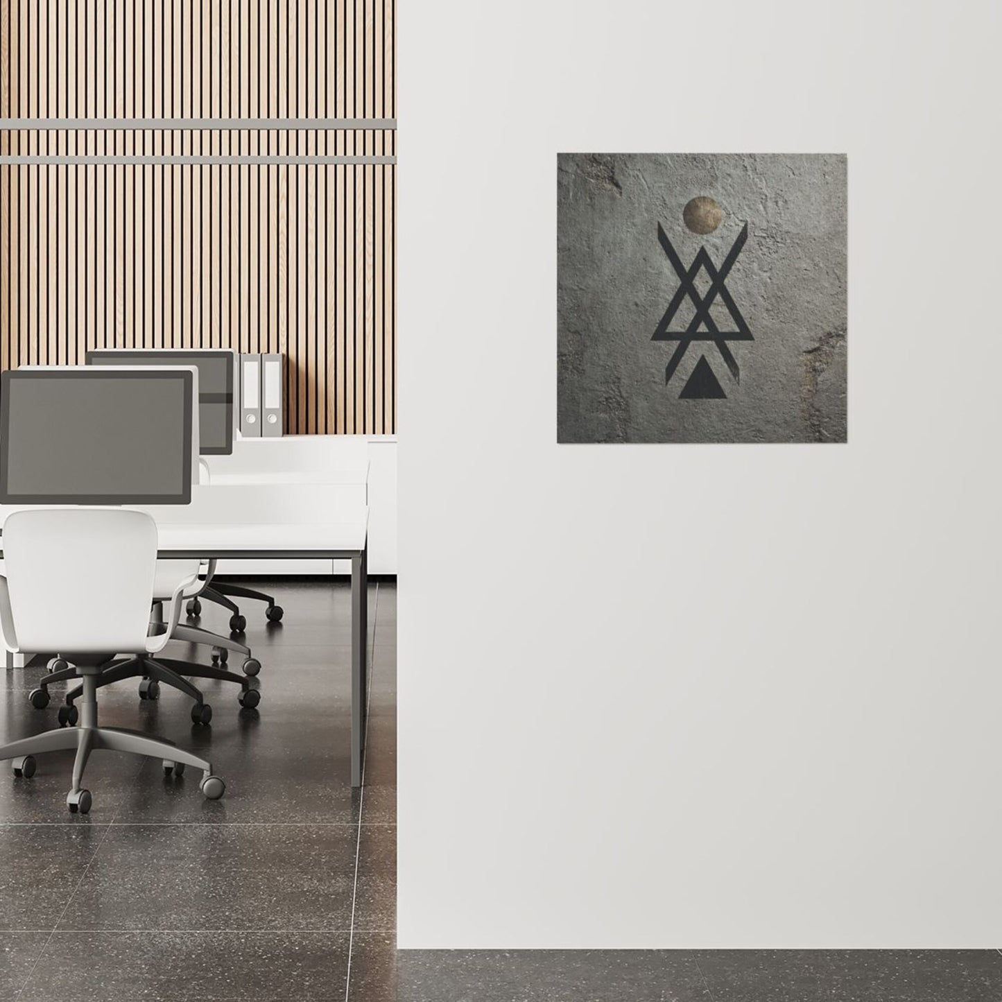 Minimalist Abstract Geometric Wall Art Canvas – Square Modern Unframed Decorative Painting