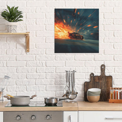 Sunset Explosion Cloud Wall Art Canvas – Square Modern Unframed Decorative Painting 40×40cm