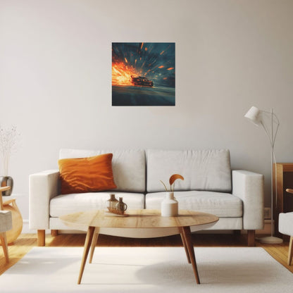 Sunset Explosion Cloud Wall Art Canvas – Square Modern Unframed Decorative Painting 40×40cm