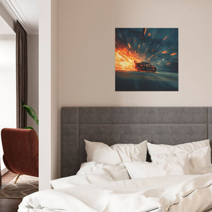 Sunset Explosion Cloud Wall Art Canvas – Square Modern Unframed Decorative Painting 40×40cm