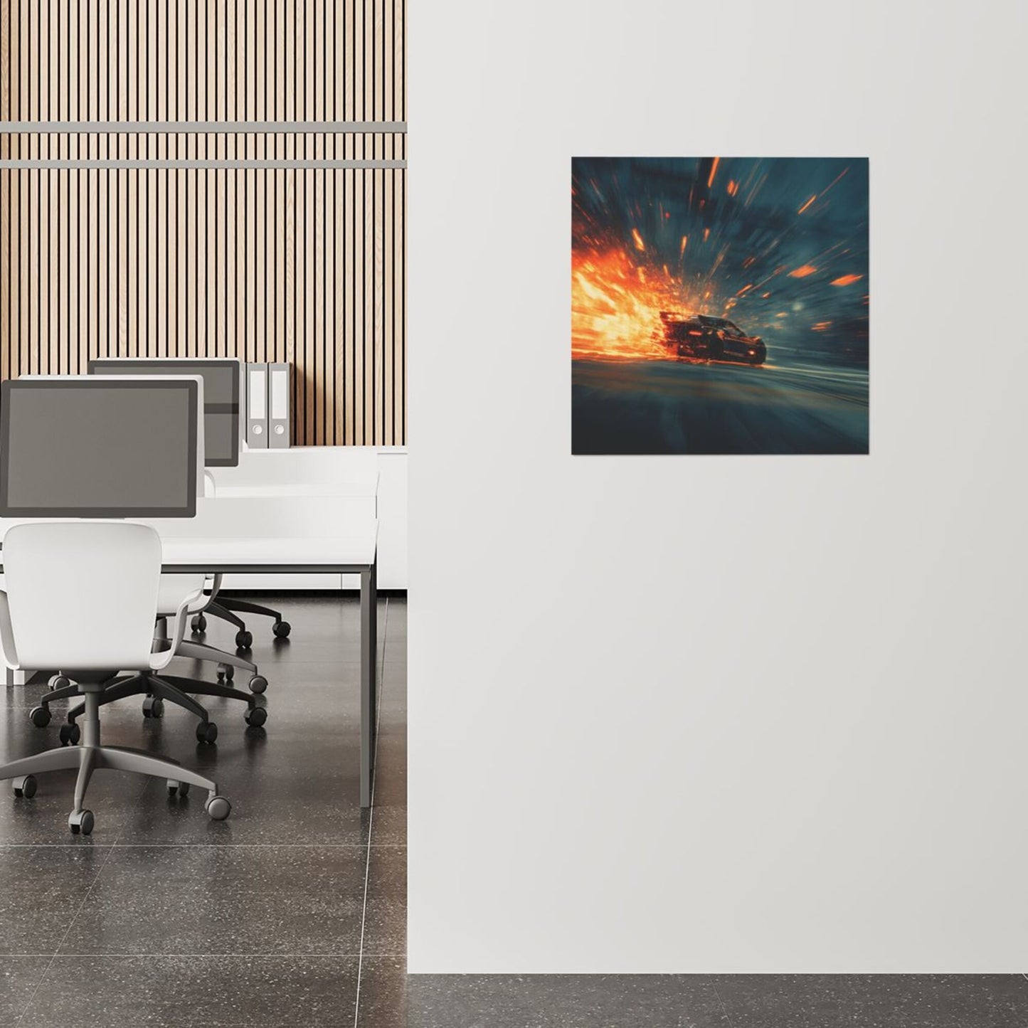 Sunset Explosion Cloud Wall Art Canvas – Square Modern Unframed Decorative Painting 40×40cm