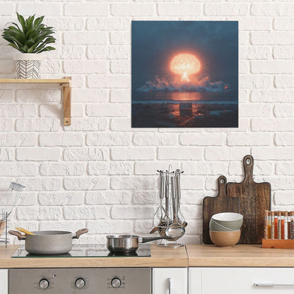 Energy Explosion Theme Wall Art Canvas – Square Modern Unframed Decorative Painting 40×40cm