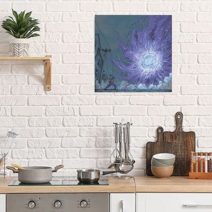 Energy Burst Theme Wall Art Canvas – Square Modern Unframed Decorative Painting 40×40cm