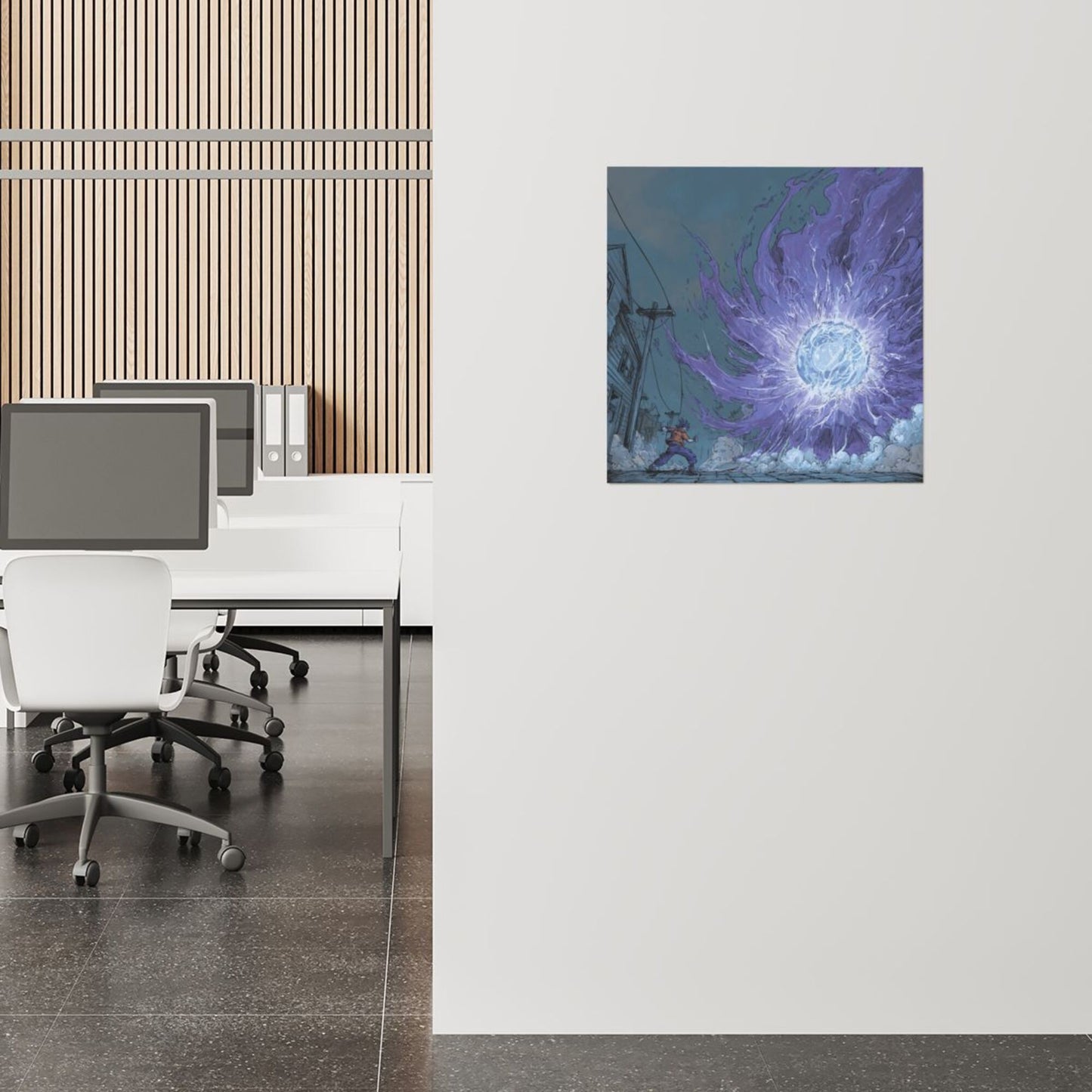 Energy Burst Theme Wall Art Canvas – Square Modern Unframed Decorative Painting 40×40cm