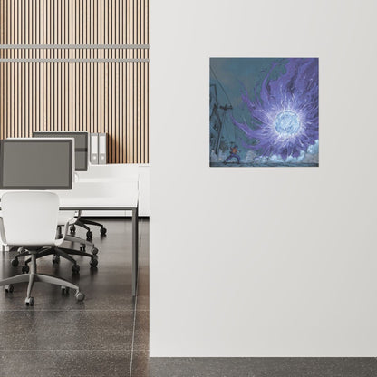 Energy Burst Theme Wall Art Canvas – Square Modern Unframed Decorative Painting 40×40cm