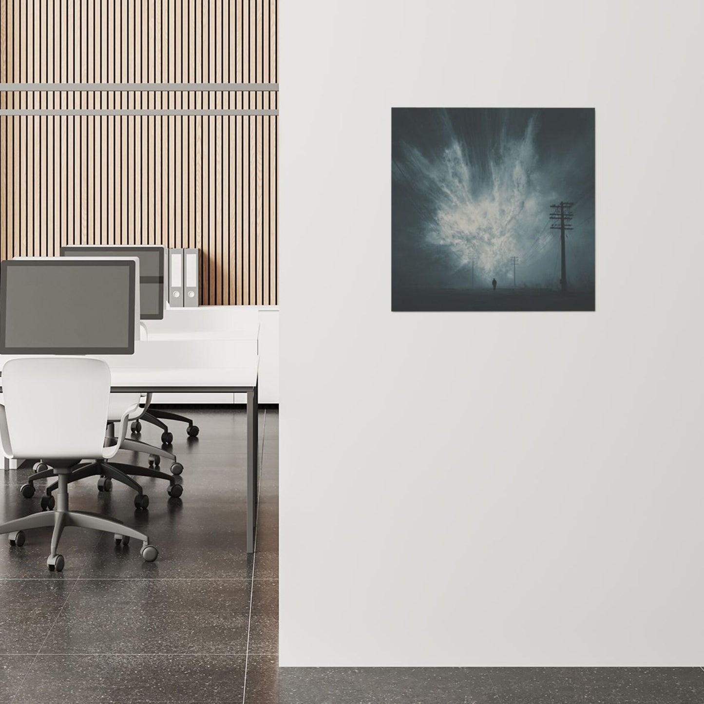 Mystic Energy Burst Wall Art Canvas – Square Modern Unframed Decorative Painting 40×40cm