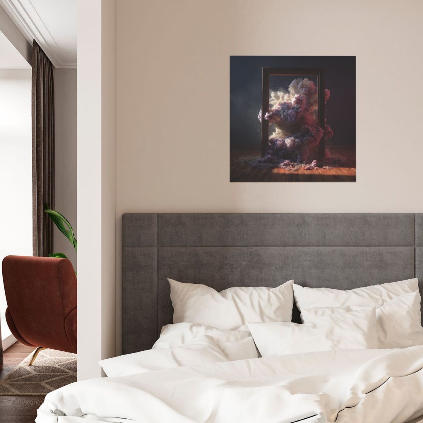 Dreamlike Cloud Energy Wall Art Canvas – Square Modern Unframed Decorative Painting 40×40cm