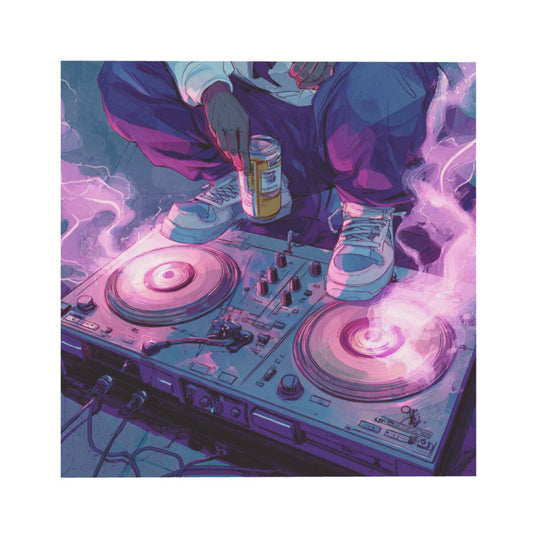 Trendy DJ Turntable Wall Art Canvas – Square Modern Unframed Decorative Painting 40×40cm