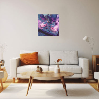 Trendy DJ Turntable Wall Art Canvas – Square Modern Unframed Decorative Painting 40×40cm