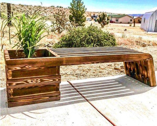 Outdoor bench Wood planter bench
