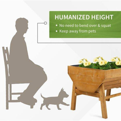 6 ft x 3 ft Wood Raised Garden
