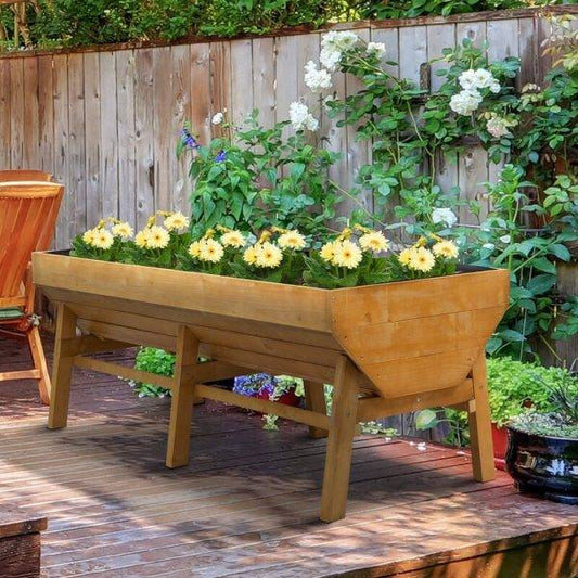 6 ft x 3 ft Wood Raised Garden